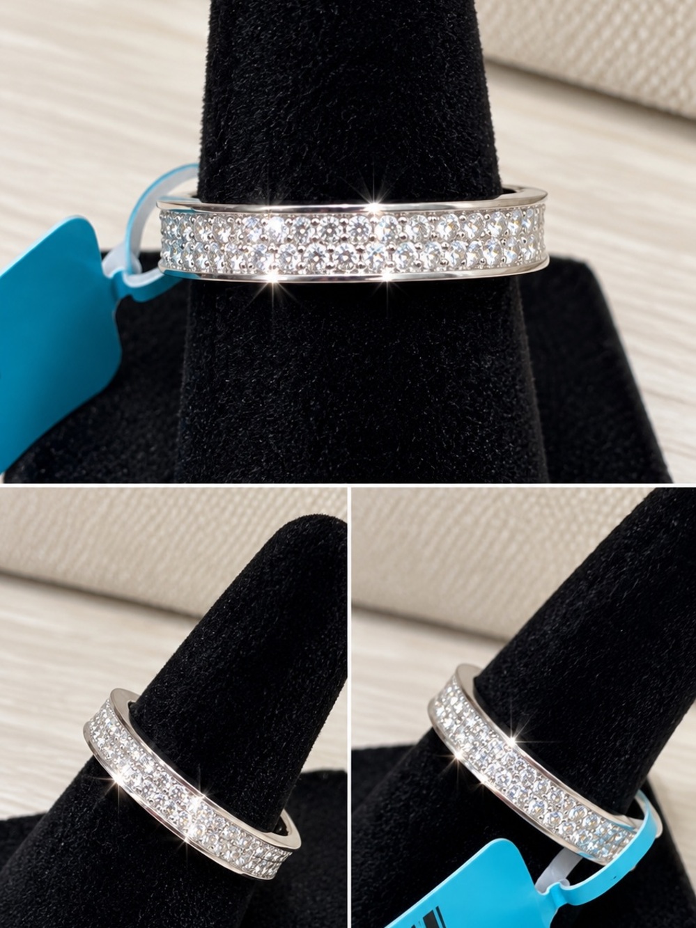 925 Sterling Silver Moissanite Pavé Band Ring Size 7 – 0.50 CTW D Color VS